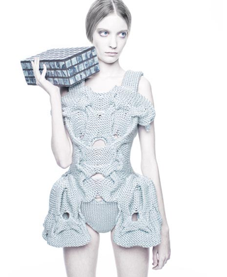 Illustration for article titled 3D Knit Dresses Let You Go Mecha Chic